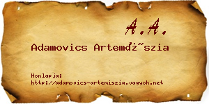 Adamovics Artemíszia névjegykártya